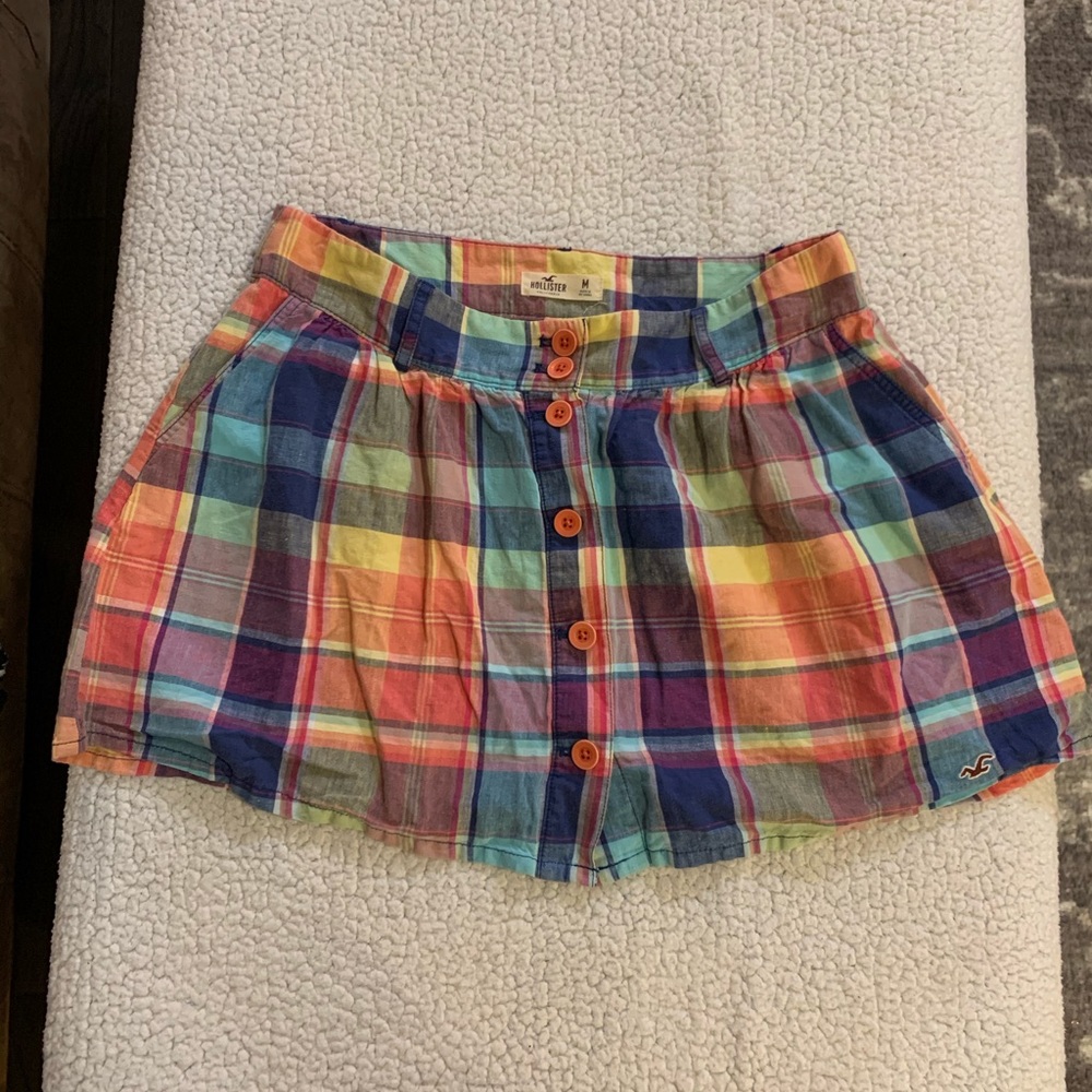 Hollister colorful plaid skirt